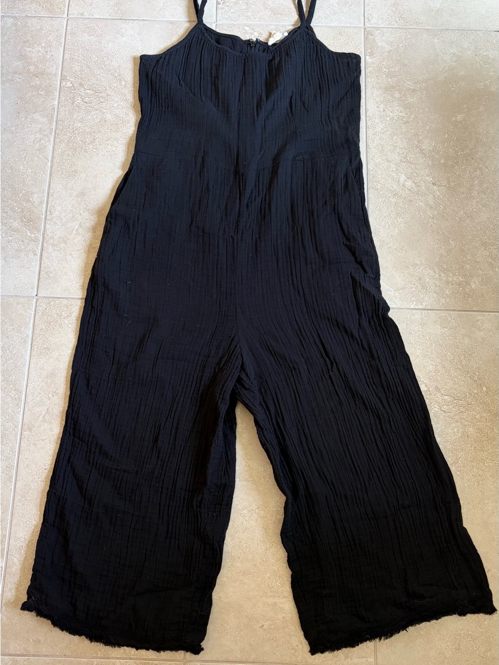 Eileen Fisher Black Sleeveless Wide-Leg Jumpsuit
